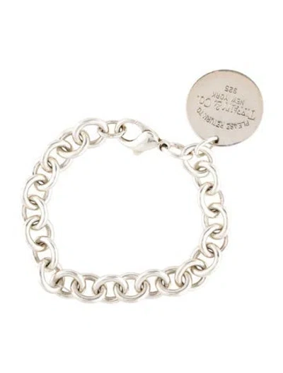 Pre-owned Tiffany & Co Round Tag Charm Bracelet, 5.5" In Multi
