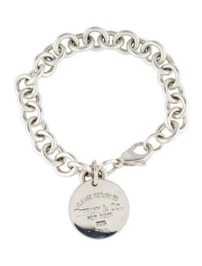 Pre-owned Tiffany & Co Round Tag Charm Bracelet, 6.5" In Multi