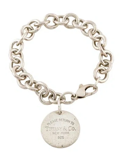 Pre-owned Tiffany & Co Round Tag Charm Bracelet, 6.5" In Multi