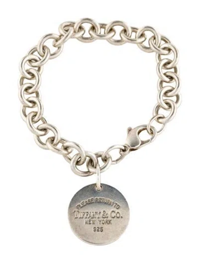 Pre-owned Tiffany & Co Round Tag Charm Bracelet, 6.5" In Multi