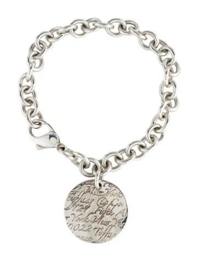 Pre-owned Tiffany & Co Round Tag Charm Bracelet, 6.75" In Multi