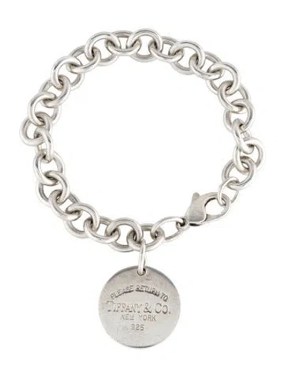 Pre-owned Tiffany & Co Round Tag Charm Bracelet, 6.75" In Multi