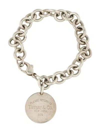 Pre-owned Tiffany & Co Round Tag Charm Bracelet, 6.75" In Multi