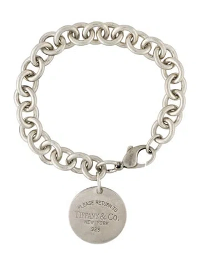 Pre-owned Tiffany & Co Round Tag Charm Bracelet, 6.75" In Multi