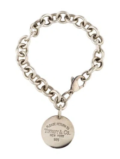 Pre-owned Tiffany & Co Round Tag Charm Bracelet, 6.75" In Multi