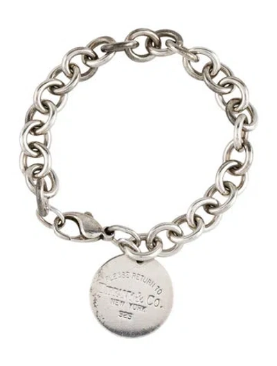 Pre-owned Tiffany & Co Round Tag Charm Bracelet, 6.75" In Multi
