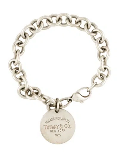 Pre-owned Tiffany & Co Round Tag Charm Bracelet, 6.75" In Multi