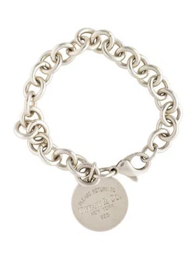 Pre-owned Tiffany & Co Round Tag Charm Bracelet, 6.75" In Multi