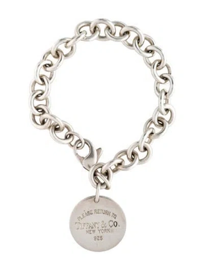 Pre-owned Tiffany & Co Round Tag Charm Bracelet, 6.75" In Multi