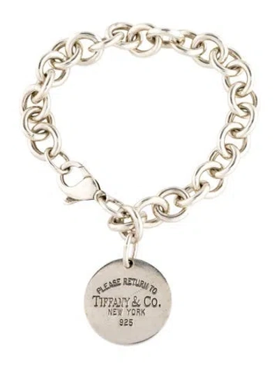 Pre-owned Tiffany & Co Round Tag Charm Bracelet, 6.75" In Multi