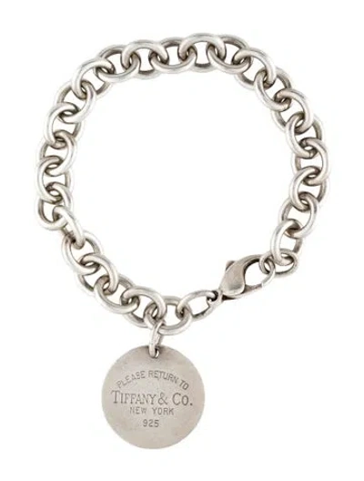 Pre-owned Tiffany & Co Round Tag Charm Bracelet, 7" In Multi
