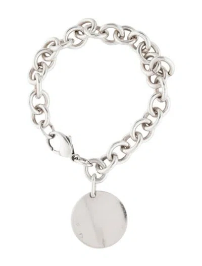 Pre-owned Tiffany & Co Round Tag Charm Bracelet, 7" In Multi