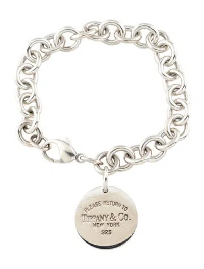Pre-owned Tiffany & Co Round Tag Charm Bracelet, 7" In Multi