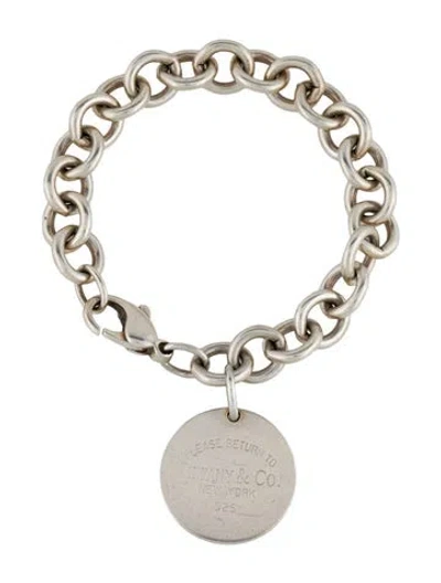 Pre-owned Tiffany & Co Round Tag Charm Link Bracelet, 6", 6" In Multi