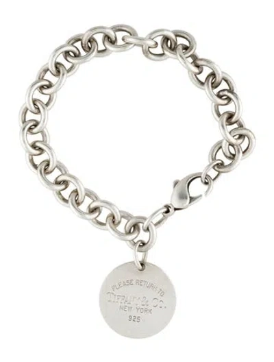 Pre-owned Tiffany & Co Round Tag Link Bracelet, 6.75" In Multi