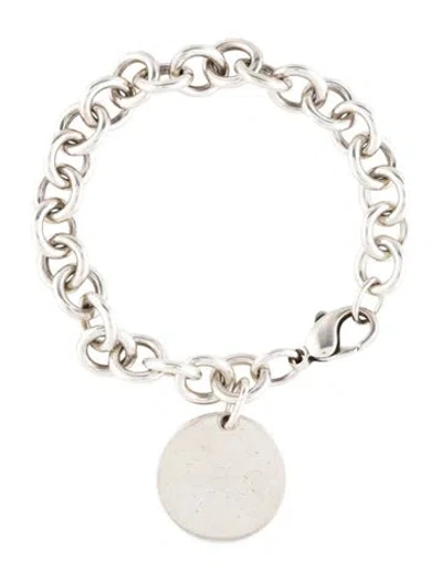 Pre-owned Tiffany & Co Round Tag Link Bracelet, 6.75" In Multi