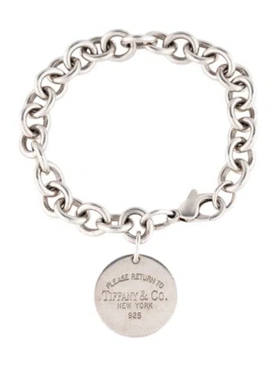 Pre-owned Tiffany & Co Round Tag Link Bracelet, 7" In Multicolor