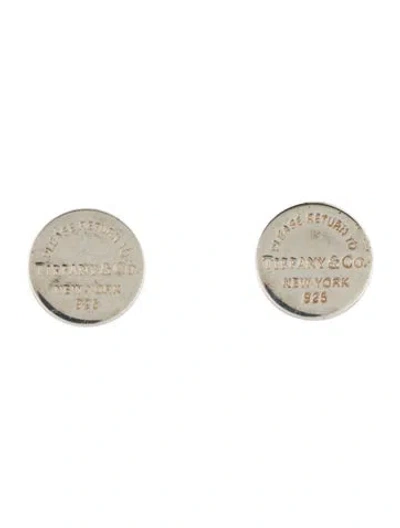 Pre-owned Tiffany & Co Round Tag Stud Earrings In Multi