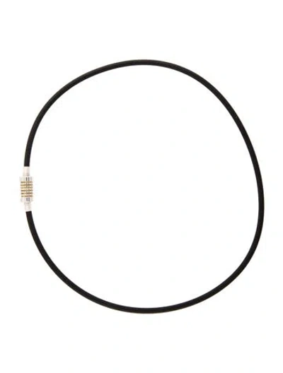 Pre-owned Tiffany & Co Rubber Paloma Picasso Groove Surfer Necklace In Black