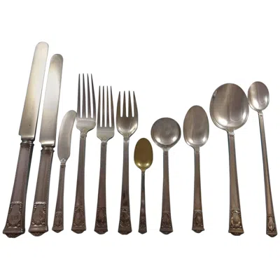 Pre-owned Tiffany & Co San Lorenzo By Tiffany And Co Sterling Silver Flatware 12 Set Service 221 Pcs