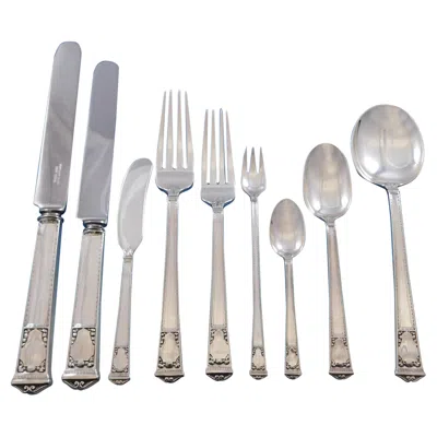 Pre-owned Tiffany & Co San Lorenzo By Tiffany And Co Sterling Silver Flatware Service Set 111 Pc Dinner
