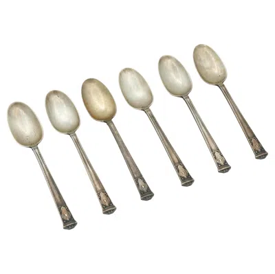 Pre-owned Tiffany & Co . San Lorenzo Demitasse Coffee Spoon Set Of 6 With Roll Case In Multiple