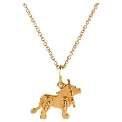 Pre-owned Tiffany & Co . Save The Wild Charity Collection 18k Rose Gold Lion Necklace In Red