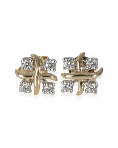 Tiffany & Co . Schlumberger 18k & Platinum 0.56 Ct. Tw. Diamond Earrings (authentic Pre-loved) In Metallic