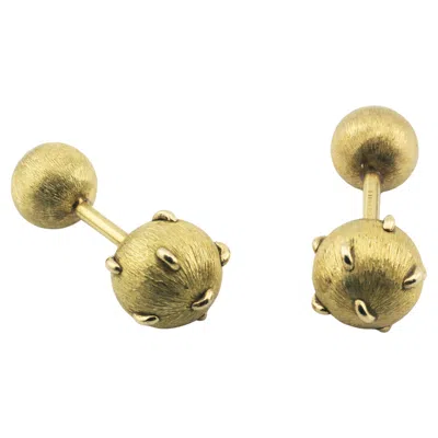 Pre-owned Tiffany & Co . Schlumberger 18k Yellow Gold Studded Dumbbell Cufflinks