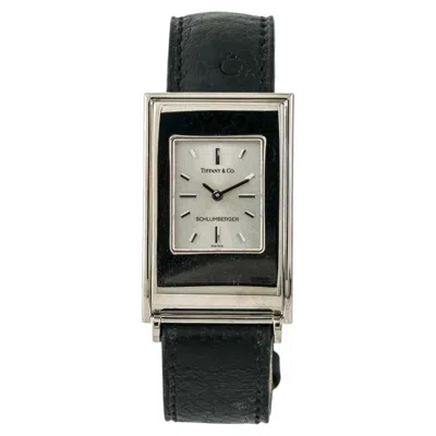 Pre-owned Tiffany & Co Schlumberger Silver Dial 18k White Gold Quartz Ladies Watch 23mm