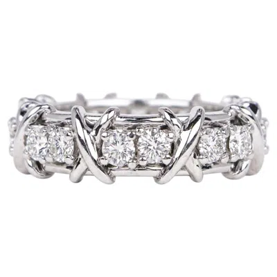 Pre-owned Tiffany & Co Schlumberger Sixteen Stone Platinum Diamond Band Ring 1.14 Carat In Multi