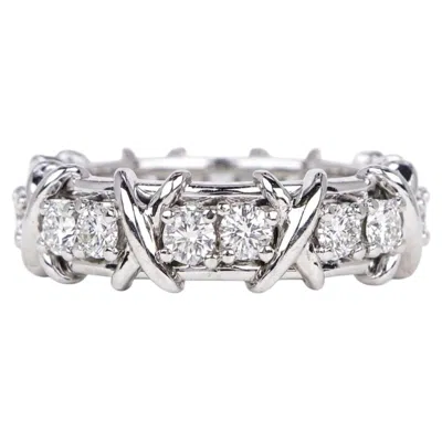 Pre-owned Tiffany & Co Schlumberger Sixteen Stone Platinum Diamond Band Ring 1.14 Carat In Multiple