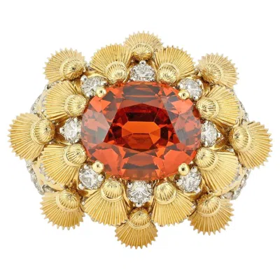 Pre-owned Tiffany & Co . Schlumberger Spessartite "tapestry" Ring 9.65ct, Signed In Multiple