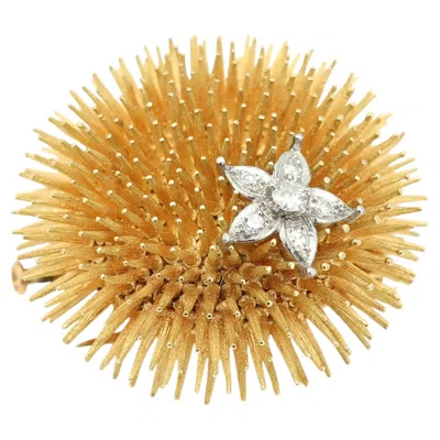 Pre-owned Tiffany & Co Sea Urchin Brooch Vintage 18k Yellow Gold Pin