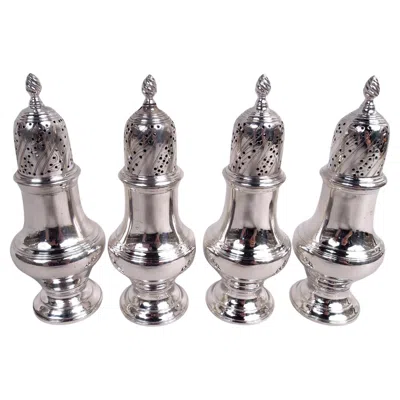 Pre-owned Tiffany & Co Set Of 4 Tiffany Georgian Classical Sterling Silver Pepper Shakers