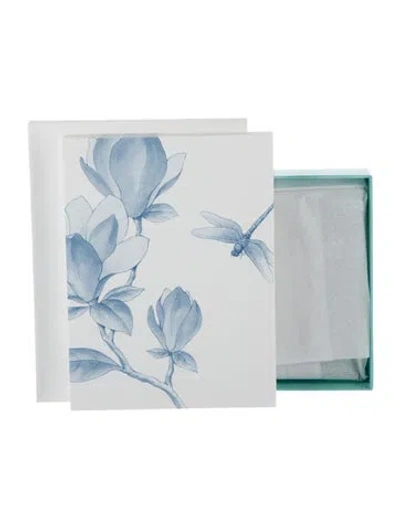 Pre-owned Tiffany & Co Set Of 7 Dragonfly Notecard Set In Neutral