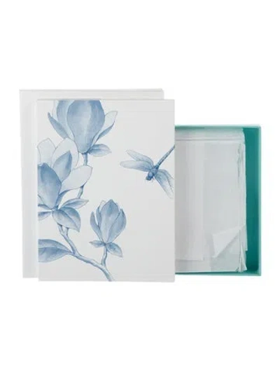 Pre-owned Tiffany & Co Set Of 7 Dragonfly Notecard Set In Neutral