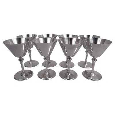 Pre-owned Tiffany & Co Set Of 8 Antique Tiffany Art Deco Sterling Silver Cocktail Cups