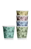 Tiffany & Co Set-of-five Toile China Espresso Cups In Multi