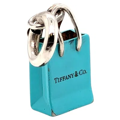 Pre-owned Tiffany & Co . Shopping Bag Charm With Tiffany Spring Sterling Silver 925 Enamel In Multiple