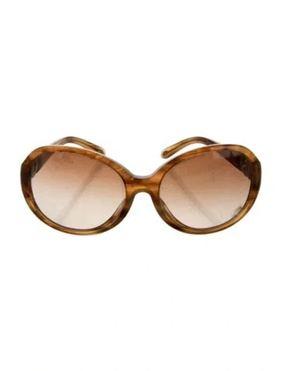 Pre-owned Tiffany & Co Signature Logo Oversize Sunglasses In Brown