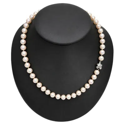 Pre-owned Tiffany & Co . Signature X Akoya Cultured Pearl Necklace, 18k White Gold