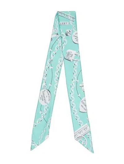 Pre-owned Tiffany & Co Silk Graphic Print Scarf In Green