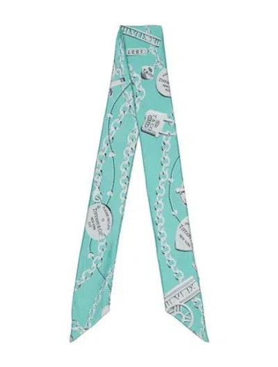 Pre-owned Tiffany & Co Silk Graphic Print Scarf In Green