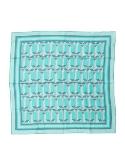 Pre-owned Tiffany & Co Silk Patterned Scarf In Blue