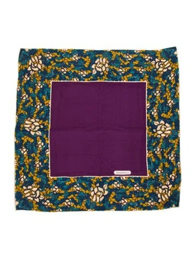 Pre-owned Tiffany & Co Silk Patterned Scarf In Purple