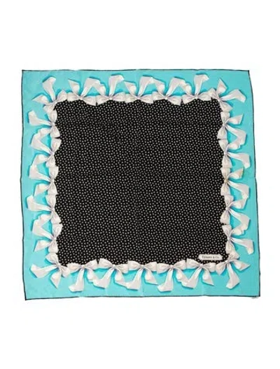 Pre-owned Tiffany & Co Silk Printed Scarf In Black