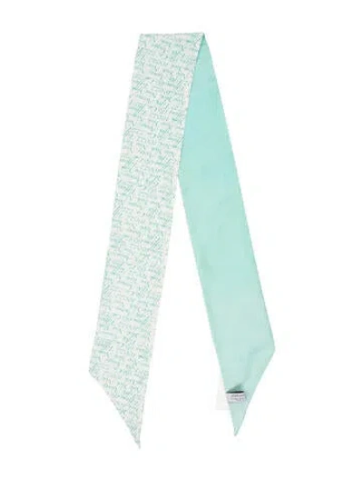 Pre-owned Tiffany & Co Silk Printed Scarf In Blue