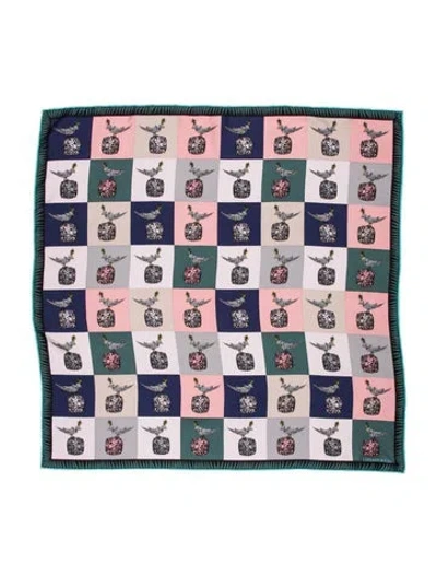 Pre-owned Tiffany & Co Silk Printed Scarf In Blue