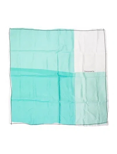 Pre-owned Tiffany & Co Silk Printed Scarf In Blue